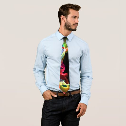 Farbschwirr Abstrakt auf schwarzen Neckbinsel Krawatte (Beispiel)