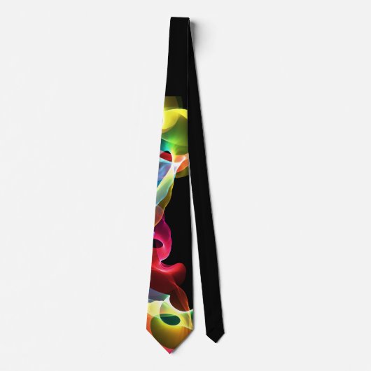 Farbschwirr Abstrakt auf schwarzen Neckbinsel Krawatte (Vorderseite)