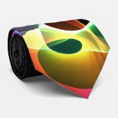 Farbschwirr Abstrakt auf schwarzen Neckbinsel Krawatte (Gerollt)