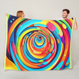Farbschwirren im psychedelischen Tunnel Fleecedecke