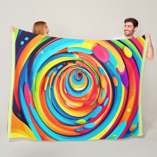 Farbschwirren im psychedelischen Tunnel Fleecedecke (Beispiel)