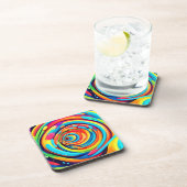 Farbschwirren im psychedelischen Tunnel Getränkeuntersetzer (Rechte Seite)