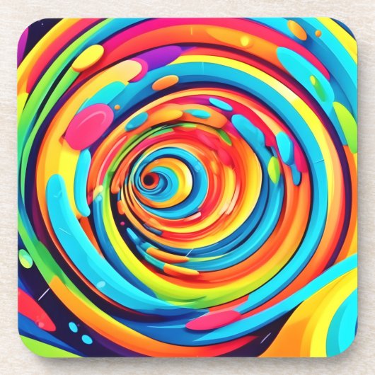 Farbschwirren im psychedelischen Tunnel Getränkeuntersetzer (Vorderseite)