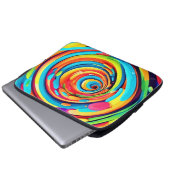 Farbschwirren im psychedelischen Tunnel Laptopschutzhülle (Vorne Knopf)