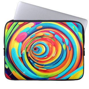 Farbschwirren im psychedelischen Tunnel Laptopschutzhülle