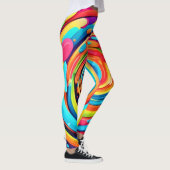 Farbschwirren im psychedelischen Tunnel Leggings (Rechts)