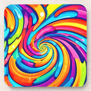 Farbschwirren, psychedelischer Geist, farbiges Cha Getränkeuntersetzer