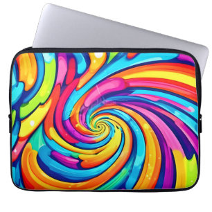 Farbschwirren, psychedelischer Geist, farbiges Cha Laptopschutzhülle