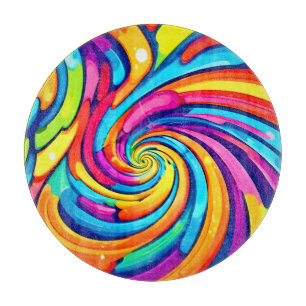 Farbschwirren, psychedelischer Geist, farbiges Cha Schneidebrett