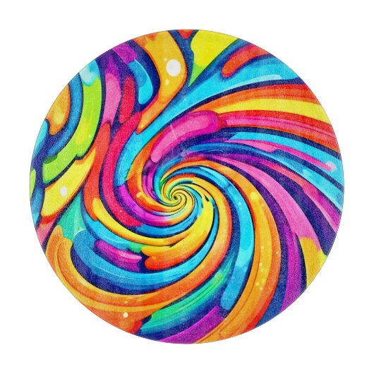 Farbschwirren, psychedelischer Geist, farbiges Cha Schneidebrett (Vorderseite)