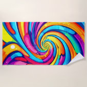 Farbschwirren, psychedelischer Geist, farbiges Cha Strandtuch (Vorderseite)