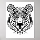 Farbseite - Bärenportrait, Farbe für sich Poster (Vorne)