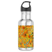 Farbseite Benutzerdefinierte schwarze Monogramme u Edelstahlflasche (Vorderseite)