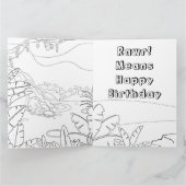 Farbseite Cool Dinosaurier Monster Truck Geburtsta Karte (Innenseite)