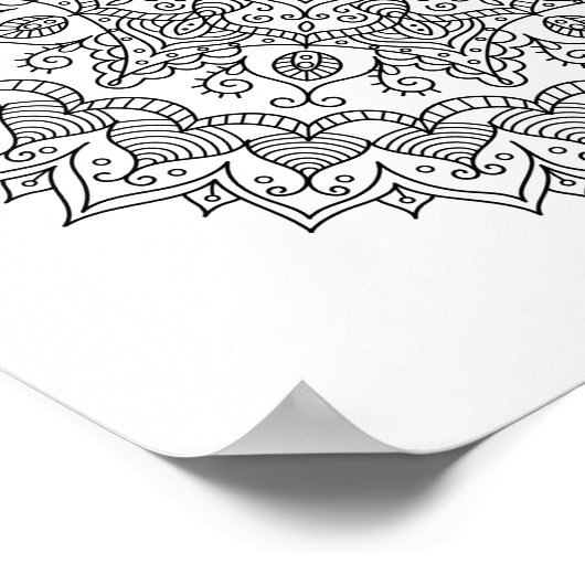 Farbseite Daisy Mandala Poster (Ecke)