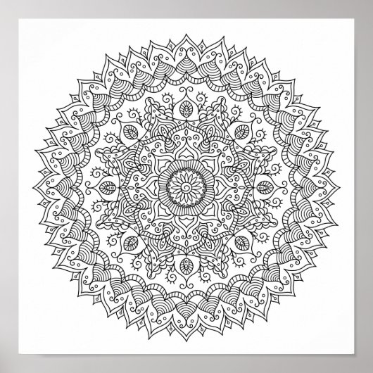 Farbseite Daisy Mandala Poster (Vorne)