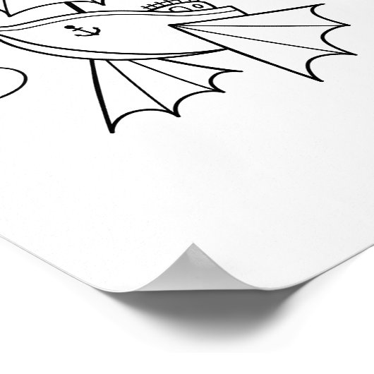 Farbseite des Flying Ship Poster (Ecke)