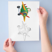 Farbseite des niedlichen Cartoon Flyer (Hand)