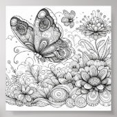 Farbseite des verzauberten Schmetterlings Poster (Vorne)