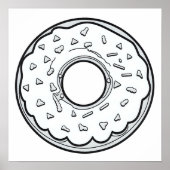 Farbseite - Donut, Farbe für sich! Poster (Vorne)