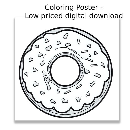 Farbseite - Donut, Farbe für sich! Poster