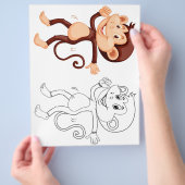 Farbseite für Affen mit niedlichem Cartoon Flyer (Hand)