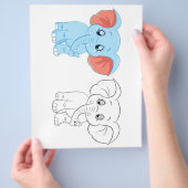 Farbseite für Elefanten des niedlichen Cartoon Flyer (Hand)