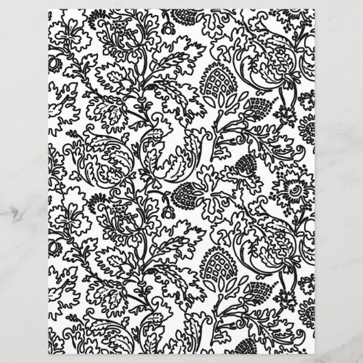 Farbseite für Erwachsene - Jacobohne Damask (Vorderseite)