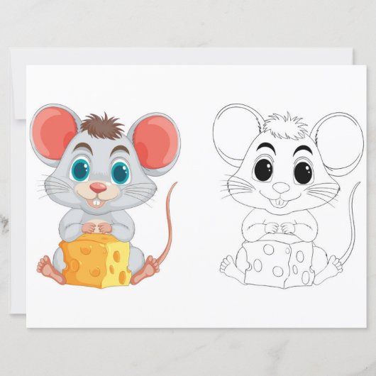 Farbseite für niedliche Cartoon (Vorderseite)