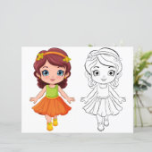 Farbseite für niedliche Cartoon (Stehend Vorderseite)