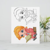 Farbseite für niedliche Cartoon (Stehend Vorderseite)