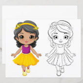 Farbseite für niedliche Cartoon (Vorne/Hinten)