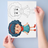 Farbseite für niedliche Cartoon Flyer (Hand)