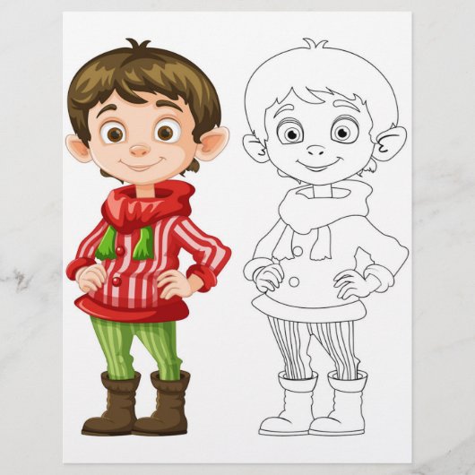 Farbseite für niedliche Cartoon Flyer (Vorne)