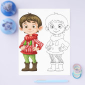 Farbseite für niedliche Cartoon Flyer (Einzeln)