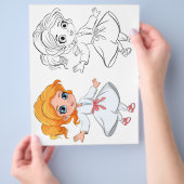 Farbseite für niedliche Cartoon Flyer (Hand)