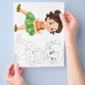 Farbseite für niedliche Cartoon Flyer (Hand)