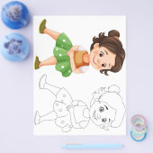 Farbseite für niedliche Cartoon Flyer (Einzeln)