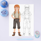 Farbseite für niedliche Cartoon Flyer (Einzeln)