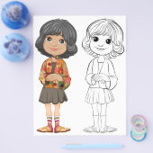 Farbseite für niedliche Cartoon Flyer (Einzeln)