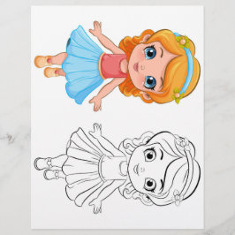 Farbseite für niedliche Cartoon Flyer