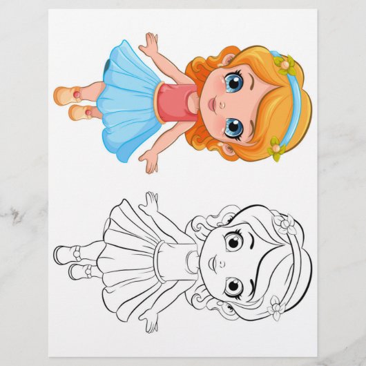 Farbseite für niedliche Cartoon Flyer (Vorne)