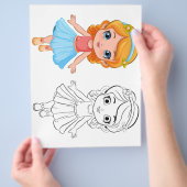 Farbseite für niedliche Cartoon Flyer (Hand)