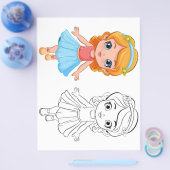 Farbseite für niedliche Cartoon Flyer (Einzeln)