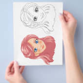 Farbseite für niedliche Cartoon Flyer (Hand)