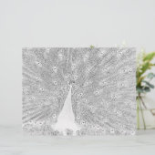 Farbseite - Pfau mit gefangenem Schwanz (Stehend Vorderseite)