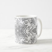 Farbseite Schwarz-Weiß-Mandala Kaffeetasse (VorderseiteRechts)