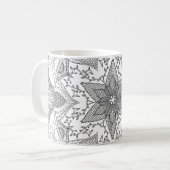 Farbseite Schwarz-Weiß-Mandala Kaffeetasse (Vorderseite Links)