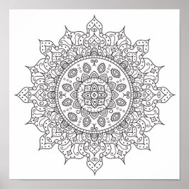 Farbseite Seidenstraße Mandala Poster