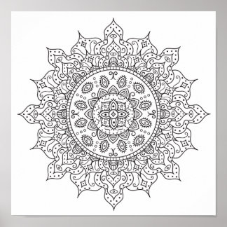 Farbseite Seidenstraße Mandala Poster